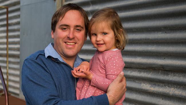 Jonathan Dyer with two-year-old Mabel. Picture: Paul Jeffers