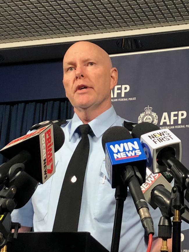 ACT Policing chief officer Ray Johnson at Monday’s press conference.