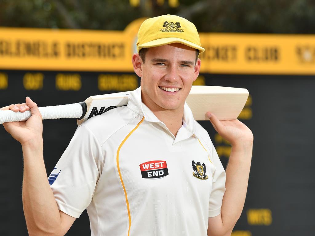 Glenelg cricketer, batsman Jake Winter poses for a photograph at Glenelg Oval (ACH Group Stadium), Adelaide on Monday the 12th of November 2018.  (AAP/ Keryn Stevens)