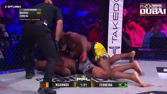 Francis Ngannou wins via knockout in emotional MMA return