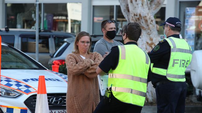 Nanny and Carer Kerri Tyquin is stopped from going to work in NSW by Queensland Police. Picture: Glenn Hampson