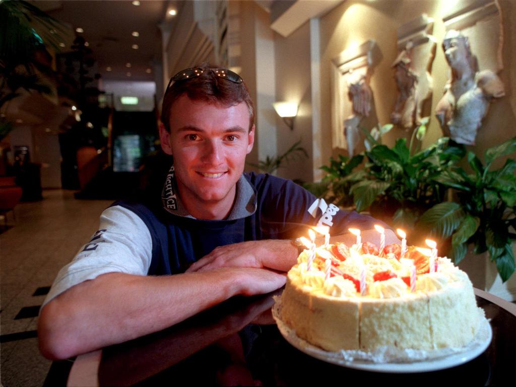 Celebrating his selection in Australian side and his 27th birthday. Picture: Supplied