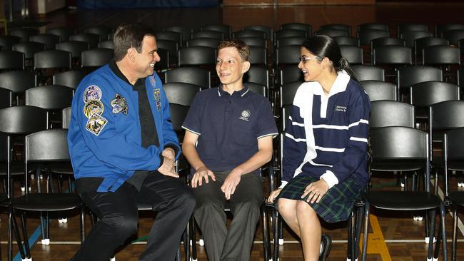 NASA Astronaut Gregg Chamitoff with Max Meyer and Patsy Islam-Parsons. Picture: John Appleyard