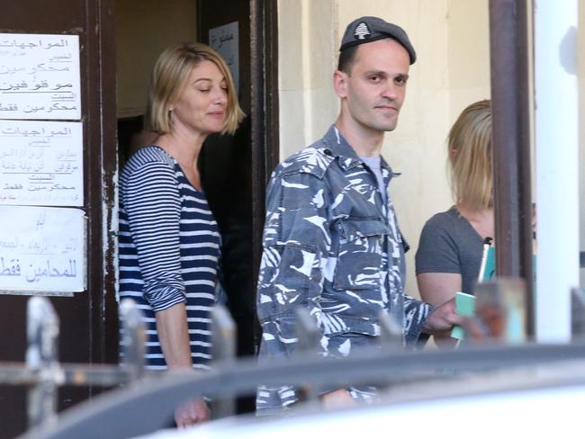 Tara Brown and Sally Faulkner leaving the Baabda Woman's Prison, Lebanon. Picture: Liam Kidston.