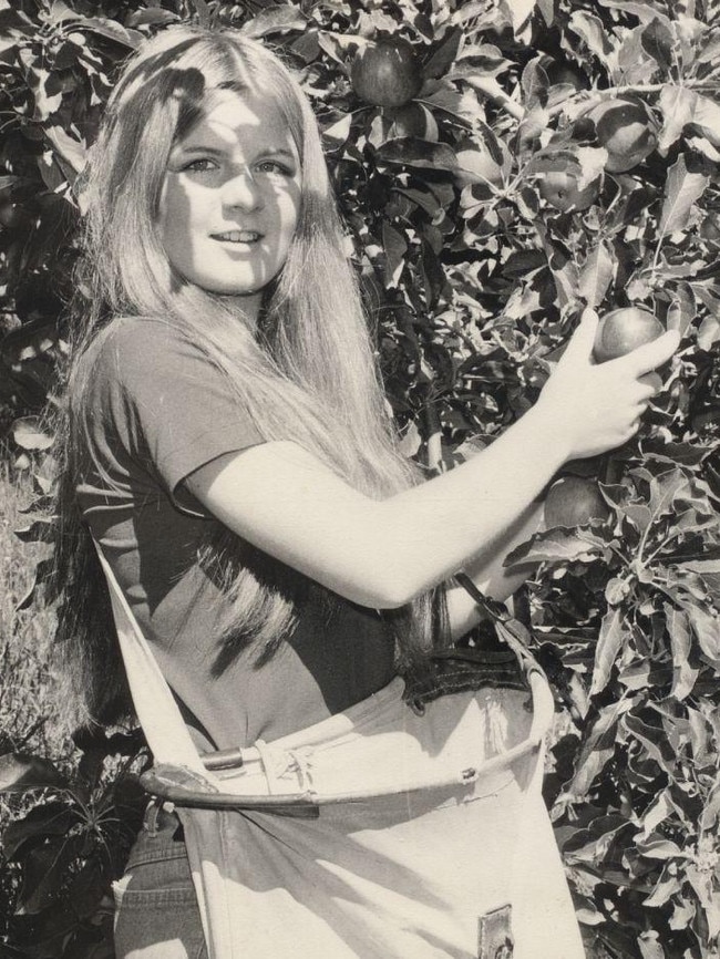  Julie Bishop in her family’s orchard in the Hills at 15. 