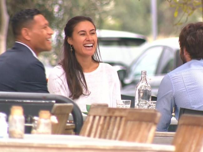 Folau and wife Maria ahead of a meeting with Rugby Australia bosses this week. Picture: 7News