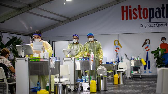 The Histopath Covid-19 testing centre at Sydney International Airport. Picture: Christian Gilles / NCA NewsWire