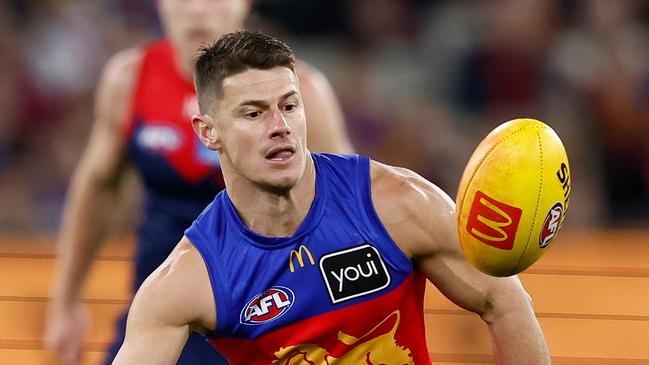 MELBOURNE, AUSTRALIA - APRIL 11: Dayne Zorko of the Lions in action during the 2024 AFL Round 05 match between the Melbourne Demons and the Brisbane Lions at the Melbourne Cricket Ground on April 11, 2024 in Melbourne, Australia. (Photo by Michael Willson/AFL Photos via Getty Images)