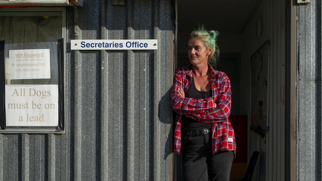 Danielle Murphy at the Bushfire Relief Centre at Cobargo Showgrounds in Cobargo, NSW. Picture: Sean Davey.