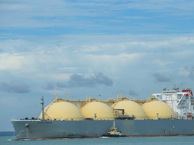 A generic photo of a an LNG ship in Darwin Harbour, Gas , Exports Picture: Glenn Campbell