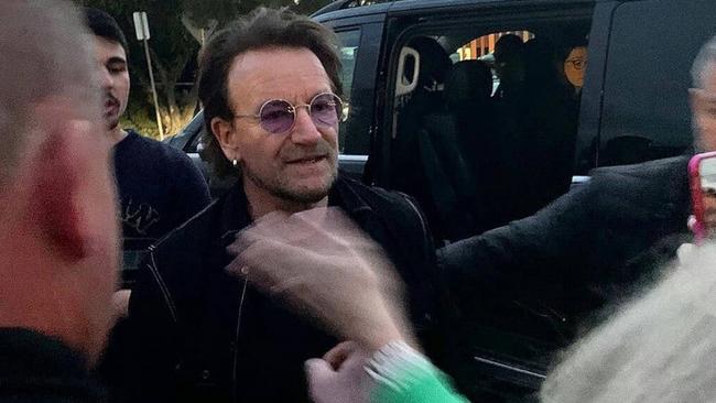 Bono arriving in Melbourne Wednesday night. Picture: @rohanstroud