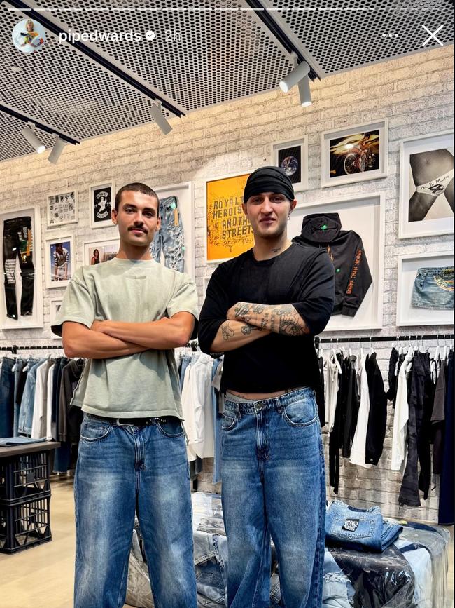 Actor Anwar Hadid (right) in Sydney. Picture: Tiktok