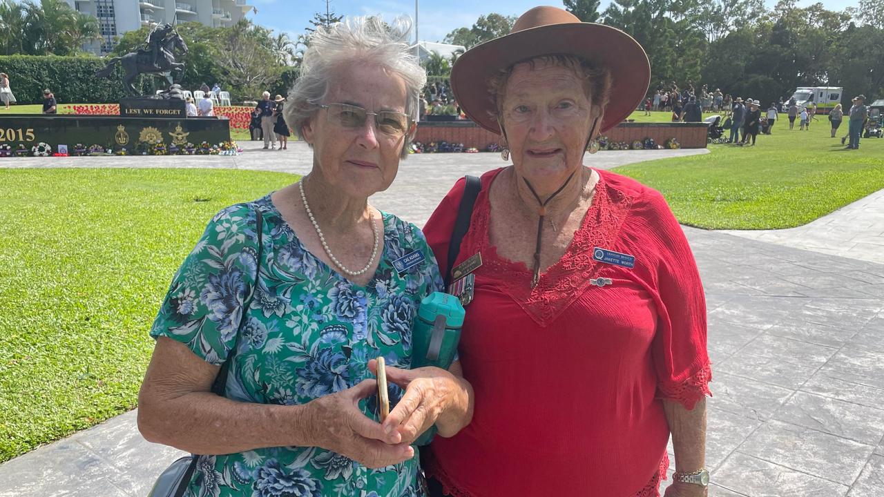 Cae Adams and Janette Worth from the QCWA Urangan Branch both said the Anzac Day service in Hervey Bay was wonderful.