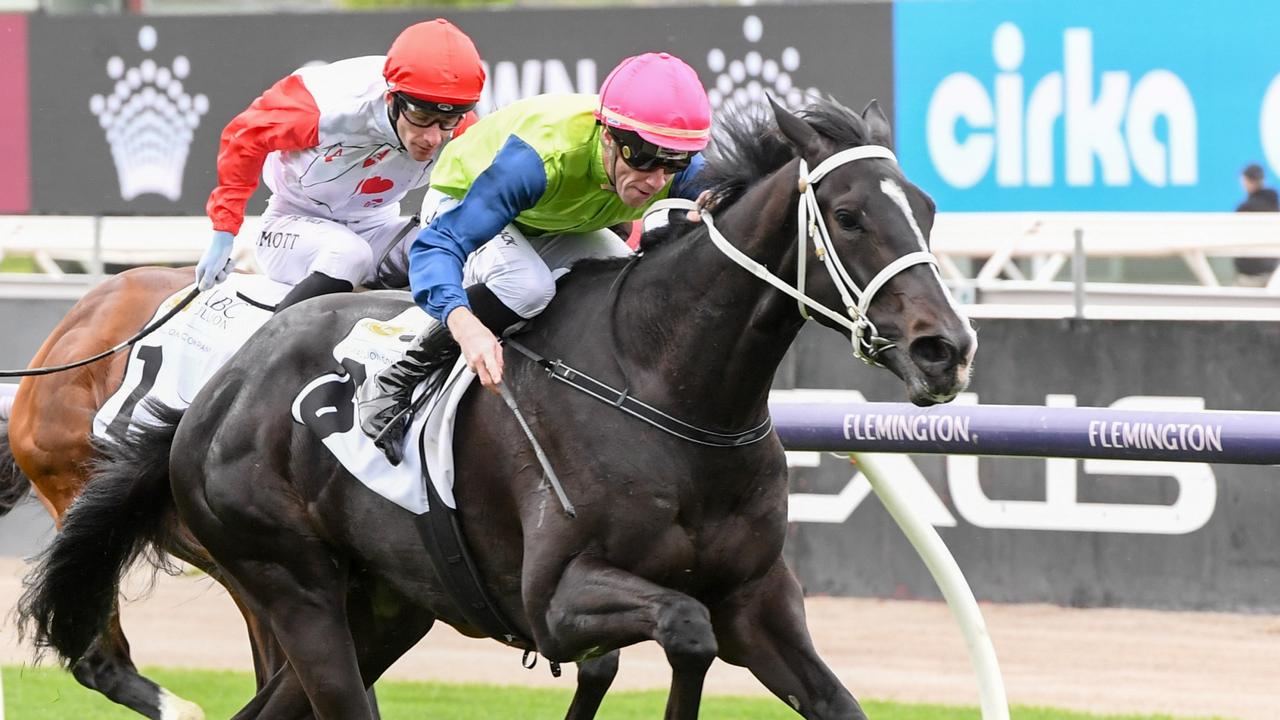 Keeneland will head towards the Victoria Derby after winning the Super Impose Stakes at Flemington. Picture: Brett Holburt/Racing Photos via Getty Images