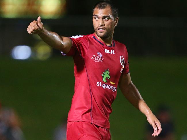 Karmichael Hunt playing a trial match for the Queensland Reds.