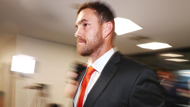 GWS ruckman Shane Mumford had his strike downgraded at the tribunal. Picture: Michael Dodge/Getty Images. 