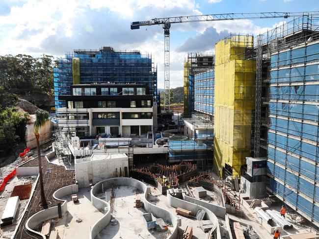 All hands on deck: the figure-eight pool, expansive deck and planter boxes of the central entertainment podiums are starting to take shape. Picture: Sue Graham