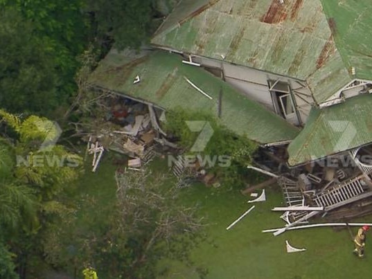 A house has partially collapsed in Brisbane