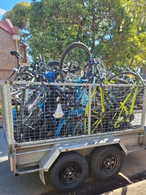 Bikes police suspect to have been stolen were found at the Glandore home. Picture: SA Police