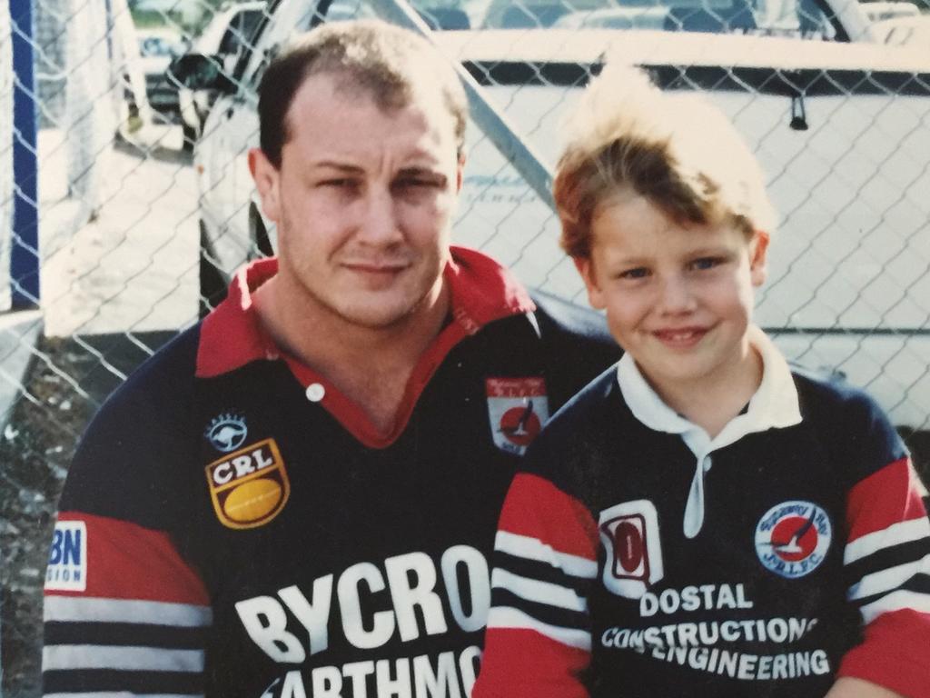 Craig Wallace with son Jarrod during their playing days at Runaway Bay Seagulls.