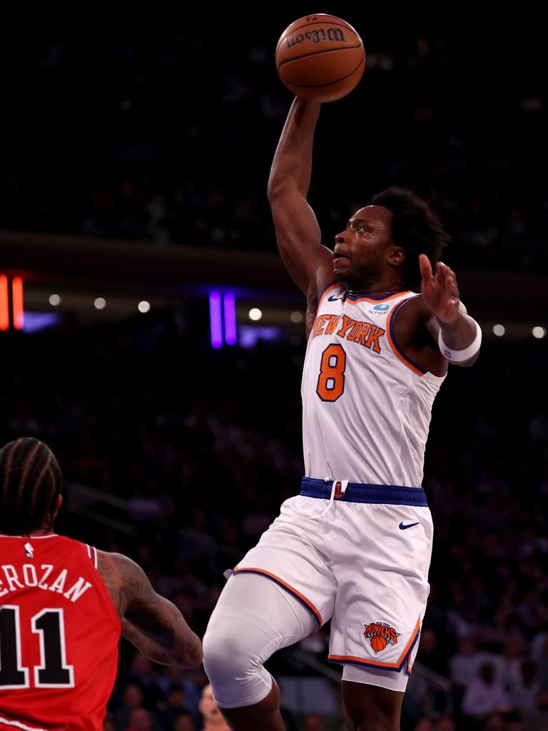 The Knicks’ defense has significantly improved since the arrival of OG Anunoby in a blockbuster trade with the Raptors. Source: Getty Images
