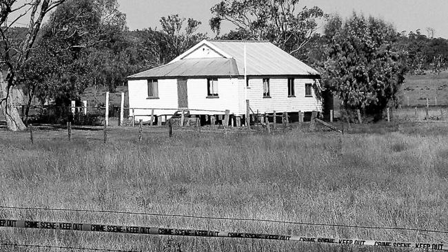 The farmhouse near Bell, Queensland, where police found the bodies of Kimberley and Jimmy. Picture: News Corp Australia