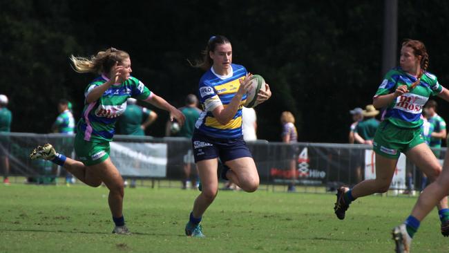 Brooke Gilroy. Easts v GPS in StoreLocal Premier Women action. Saturday April 6, 2024.