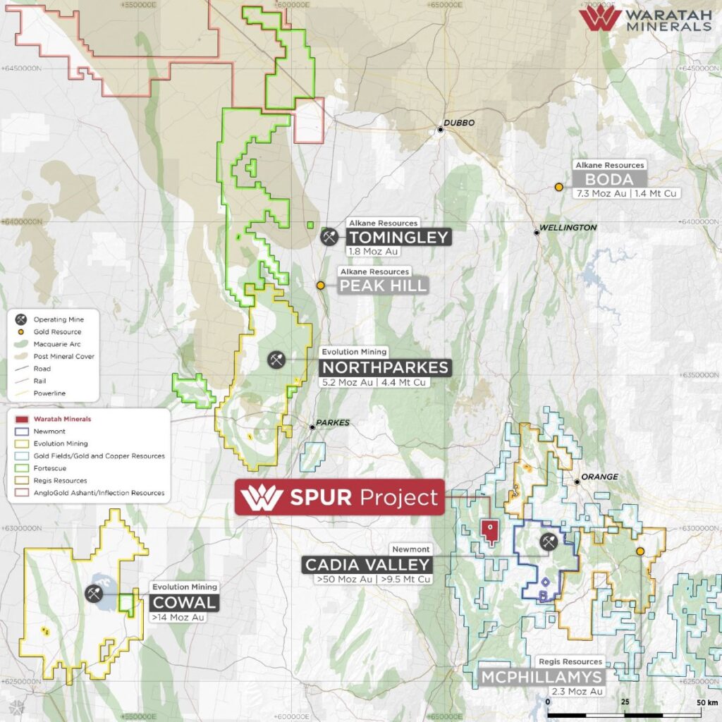 Spur Project, total metal endowment from Phillips 2017, Newmont 2023, CMOC 2023, Evolution 2023, Alkane 2023, Regis 2023.