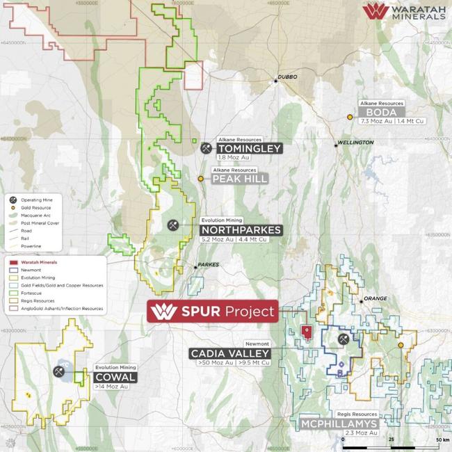 Spur Project, total metal endowment from Phillips 2017, Newmont 2023, CMOC 2023, Evolution 2023, Alkane 2023, Regis 2023.