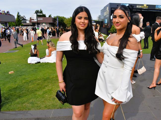 Guests in striking racewear at Penfolds Derby Day at the Flemington Racecourse on Saturday, November 02, 2024: