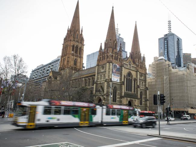 The historic St Paul’s Cathedral and Flinders Street Station were among the alleged city centre targets. Picture: Eugene Hyland