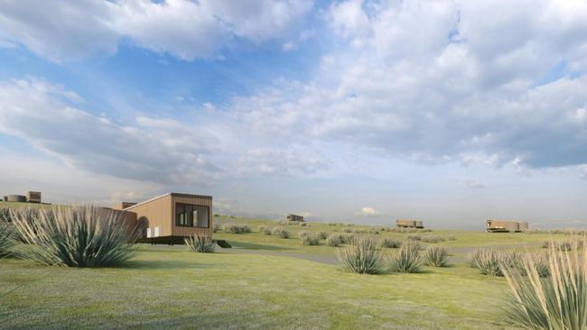 Artist impression of the cabins, which would be built as part of the tourism development on Kangaroo Island. Picture: Nic Design Studio