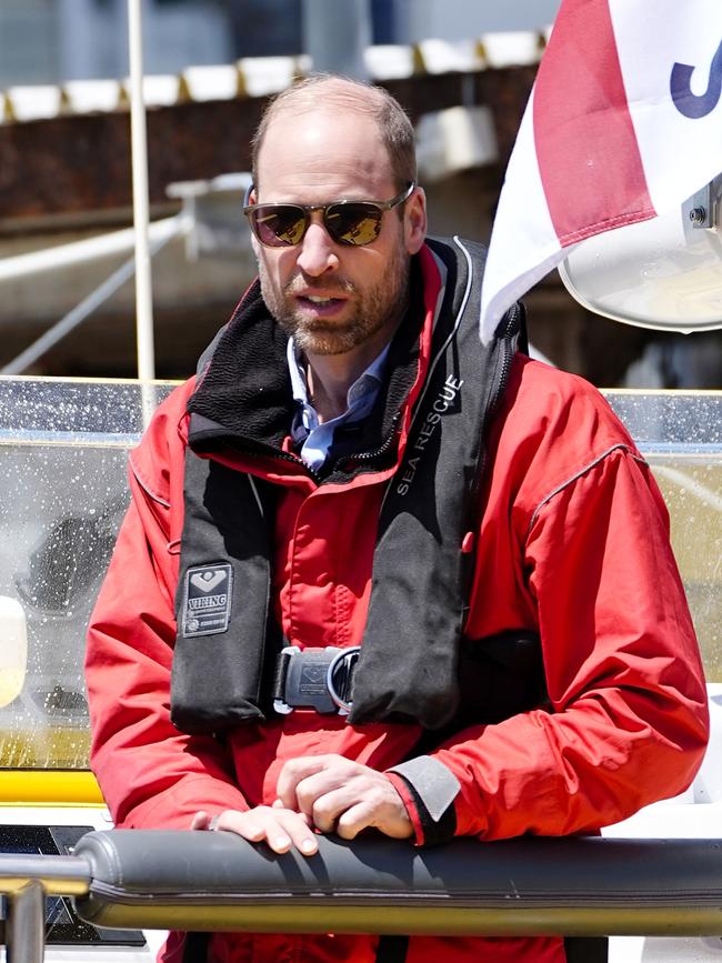 Prince William visits Kalk Bay Harbour, to speak to local fishermen and highlight the contributions of 2023 Earthshot Prize finalists, in South Africa. Picture: Getty