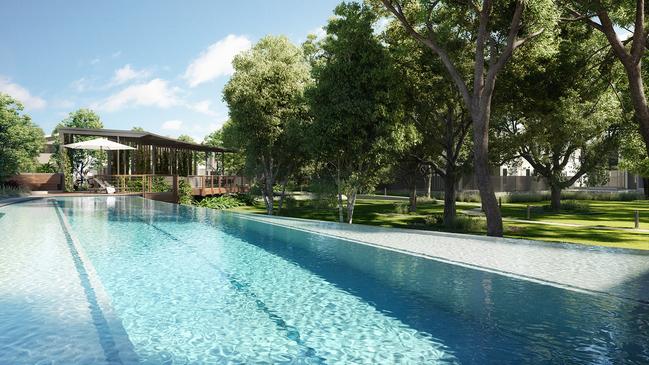 An artist's impression of the pool at the Minnippi Quarter's recreation area.
