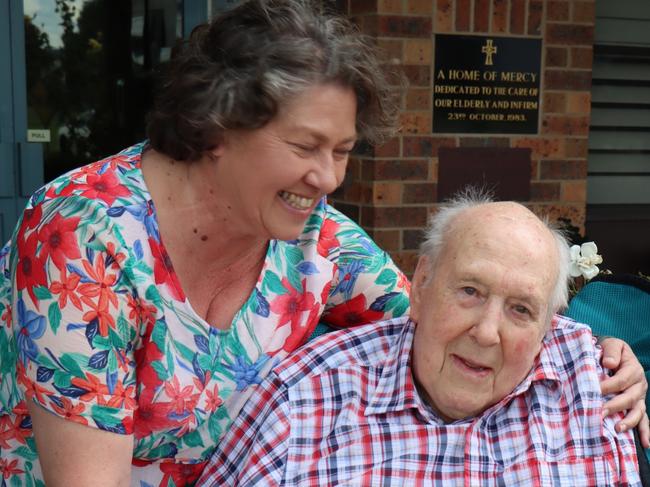 NETWORK SPECIAL. , PLEASE CONTACT NETWORK PICTURE DESK BEFORE PUBLISHING.     , Alison Horn with her uncle the former mayor of Singleton, John Martin, 90, who has been told he needs to find somewhere else to live due to his aged care facility closing.,