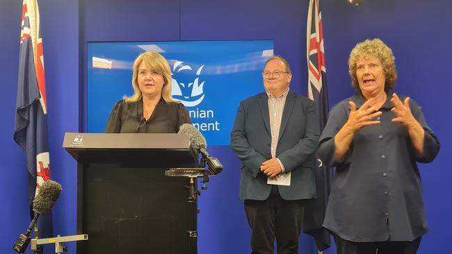 Minister Technology, Madeleine Ogilvie, and Rob Williams, deputy secretary of government services. Picture: Amber Wilson