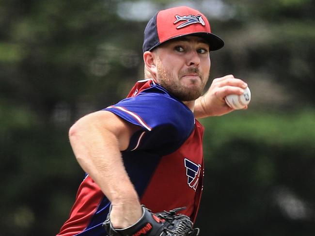 ABL 2018/2019 -GEELONG KOREA V Melbourne Aces - Sunday 30th December 2018. Action from Game 4 of the Australian Baseball League (ABL) 2018/2019 season between the GEELONG KOREA V Melbourne Aces at Geelong Baseball Park, Grovedale Victoria. This image is for Editorial Use Only. Any further use or individual sale of the image must be cleared by application to the Manager Sports Media Publishing (SMP Images). PHOTO : TANIA CHALMERS - SMP IMAGES