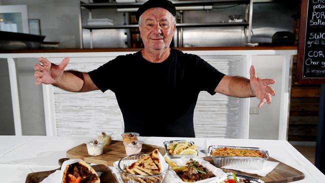 Fetta's Greek Taverna owner George Karagiannis is about to launch a special picnic takeaway menu, like whats pictured, for residents making the most of the eased COVID-19 restrictions this weekend who cannot be bothered cooking for themselves. PICTURE: STEWART McLEAN