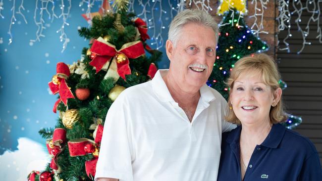 John and Kaye Baker have been hanging Christmas lights for 20 years at their Murrumba Downs home. Picture: Dominika Lis