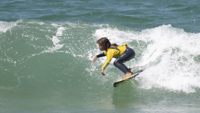 Byron Bay surfer Jaya Suhendra at the Woolworths Surfer Groms Comp at Coffs Harbour. Photo: Ethan Smith/ Surfing NSW