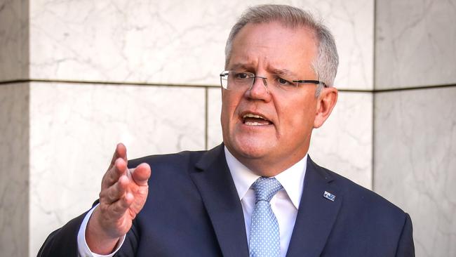 Australian Prime Minister Scott Morrison yesterday. (Photo by DAVID GRAY / AFP)