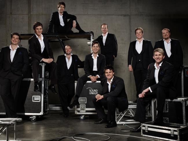 Brisbane Grammar old boy David Kidd (left) and his bandmates in The Ten Tenors.