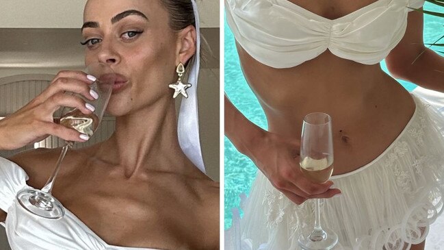 ‘What the hell?’: Bride-to-be flashes G-string at wild hens party. Picture: Instagram/EmDavies