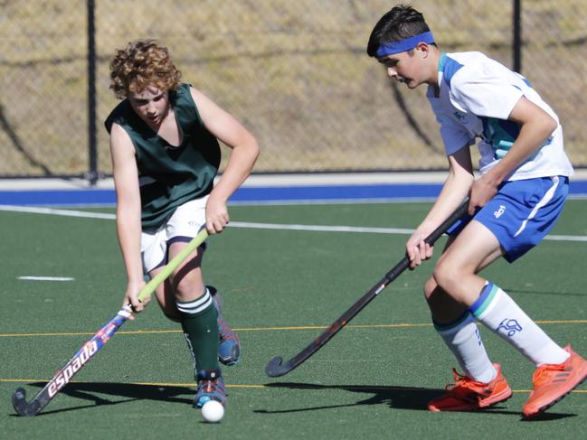 Metro South West (white) in action at the NSW U15 boys hockey championships at Armidale on May 28 2021. Picture Click in Focus/ NSW Hockey