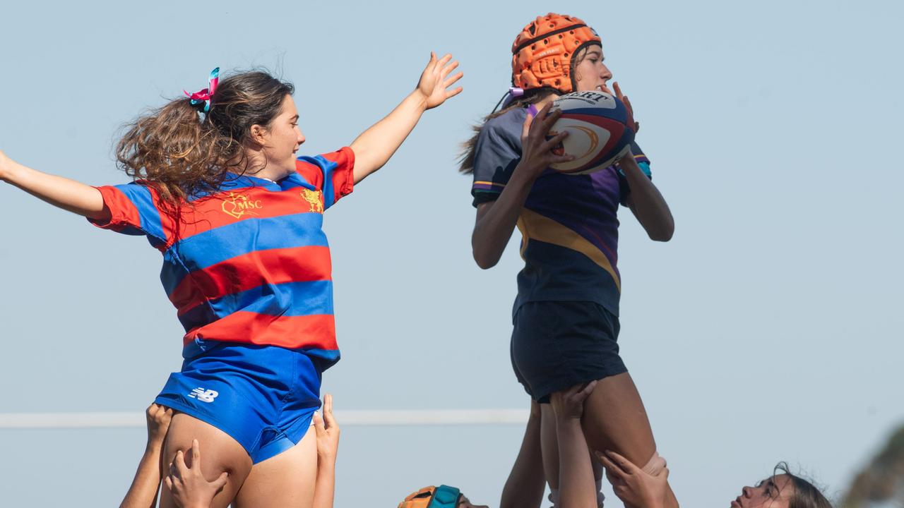 Selena Worsley Cup Game 1. Downlands first VII vs Glennie 18S. 2024 OCallaghan Cup day at Downlands College.Photo by Nev Madsen