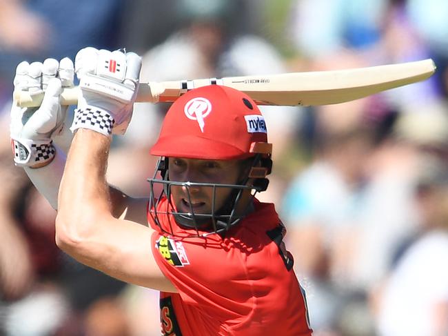 HOBART, AUSTRALIA - DECEMBER 24: Shaun Marsh of the Renegades bats during the Big bash League match between the Hobart Hurricanes and the Melbourne Renegades at Blundstone Arena on December 24, 2019 in Hobart, Australia. (Photo by Steve Bell/Getty Images)