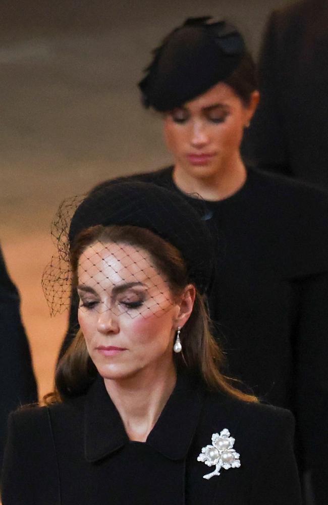 Kate and Meghan inside Westminster. Picture: WPA Pool/Getty