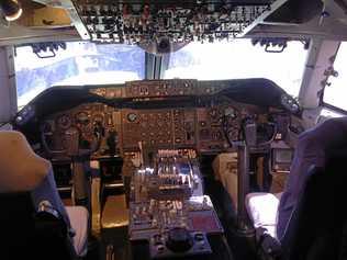 Inside the flight deck of the Boeing 747 at Qantas Founders Museum at Longreach. Picture: Contributed