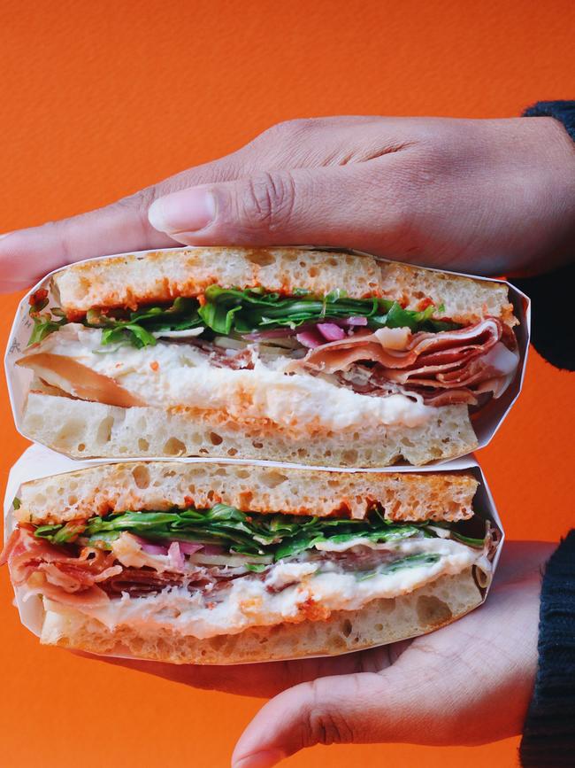 Happy Larry’s prosciutto sandwich. Picture: Supplied