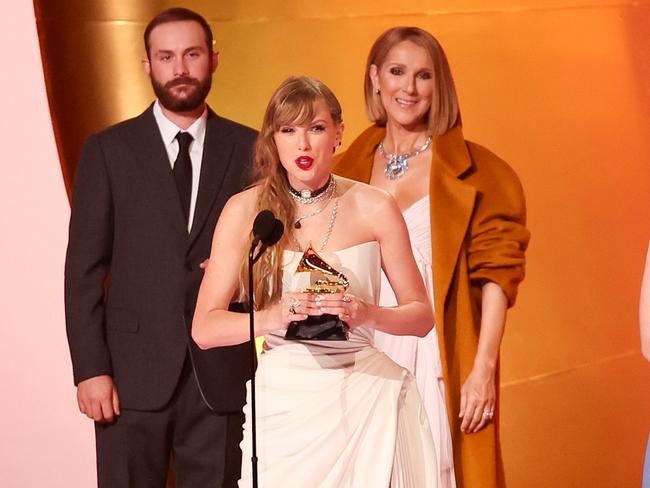 Taylor Swift accepts the Album Of The Year award for ‘Midnights’ at the 2024 Grammy Awards. Picture: Getty